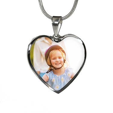 Gold and Silver Personalized Heart Necklace Gifts - Customize any image, word...